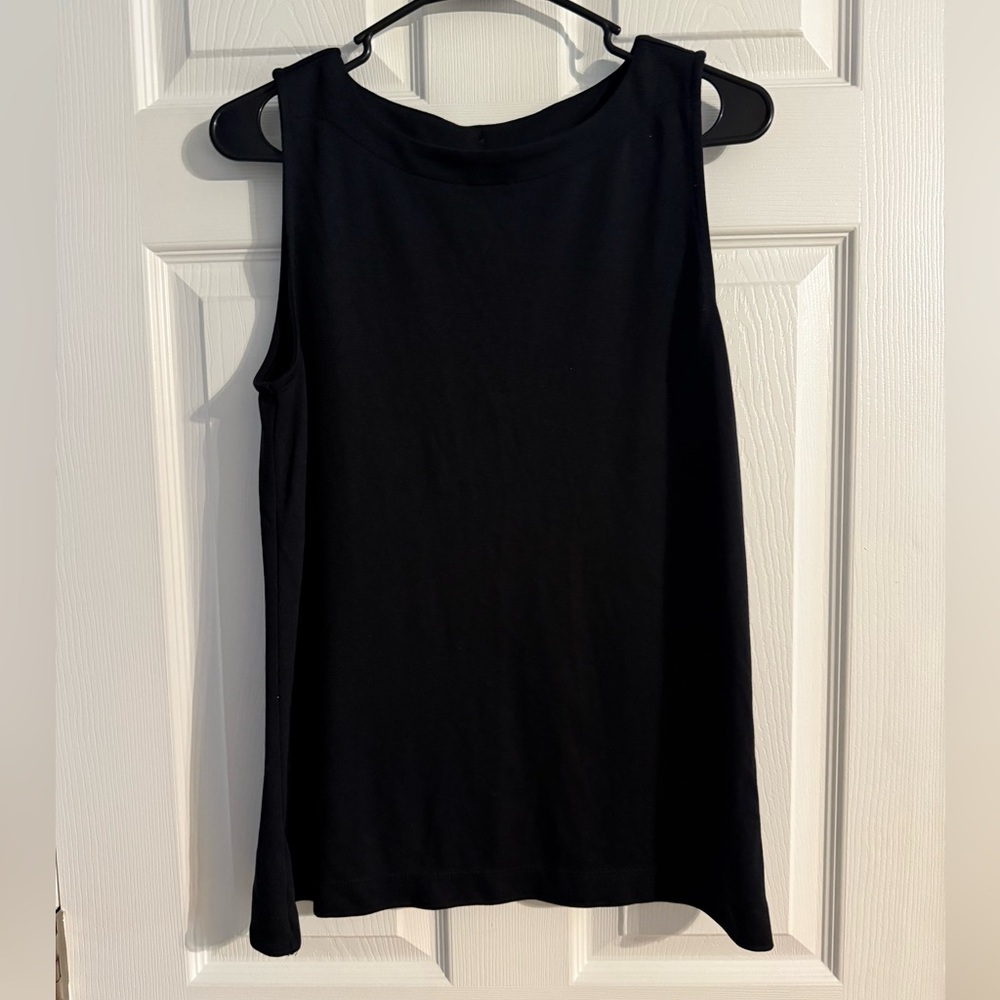 LOFT Black Button-Back Sleeveless Top – Size Small